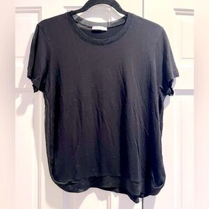 Zara Metallic Mesh Trim Tee